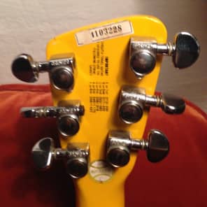 Vintage 1980's Rare Hondo Chiquita Yellow Travel Guitar image 8