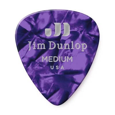 Dunlop 483P13MD Classic Celluloid Purple Pearloid Medium Picks 12-Pack image 2