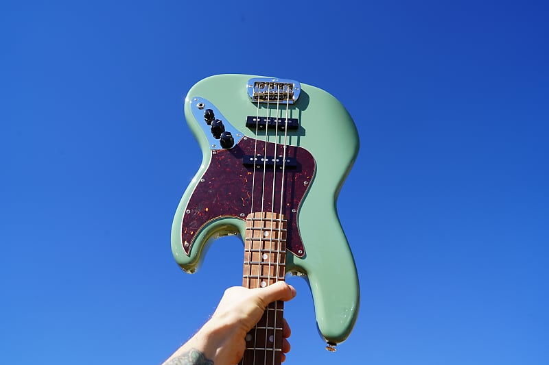 G&L USA Fullerton Deluxe JB Matcha Green/Pine Body 4-String Electric Bass Guitar w/ Gig Bag NOS image 1