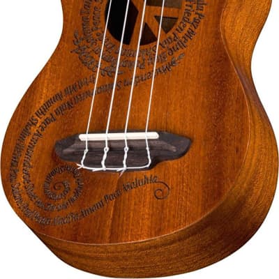 Luna Guitars Maluhia Peace Soprano Ukulele Satin Natural, UKE MALU S image 15
