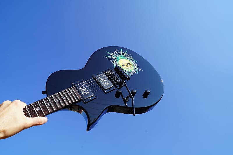 ESP Custom Shop KH-3 w/ Spider  Black w/Graphic Left Handed 6-String Guitar w/ Case image 1