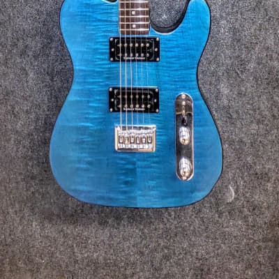 T-Style guitar midnight blue Occhineri custom guitars 2023 - Blue translucent lacquer image 1