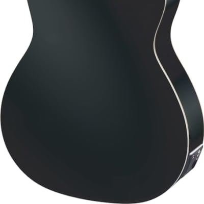 Ortega Guitars RCE145LBK Family Series Pro Left Handed Slim Neck Acoustic Electric Thinline Nylon Classical 6-String Guitar w/ Free Bag, Solid Canadian Engelmann Spruce Top and Mahogany Body, Black Gloss Finish image 2