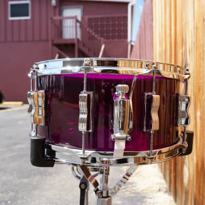 2024 USA Ludwig Purple Vistilite Series 6.5 X 14" Snare Drum image 9