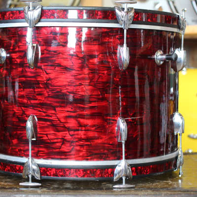 1960's Gretsch Name Band in Red Wine Pearl 14x22 16x16 9x13 imagen 5
