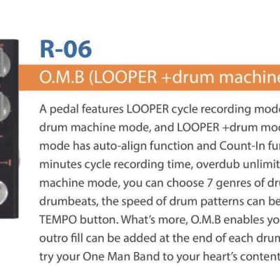 Joyo R Series R-06 OMB Looper Pedal w Drum Machine image 7