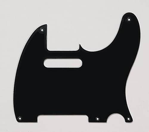 Pickguard For Vintage Style Fender Tele, 5 Holes, 1-Ply - BLACK image 1
