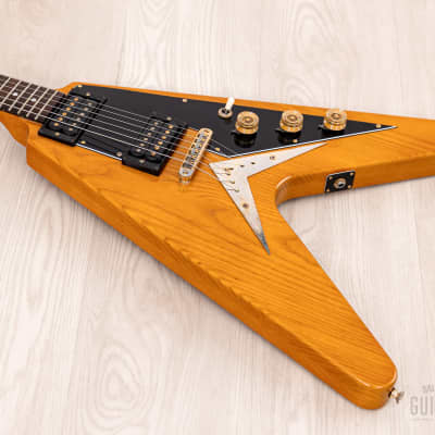 1977 Greco FV-900 Flying V Vintage Guitar Natural, Near-Mint w/ Case, Japan Fujigen, Rocket Roll Sr image 9