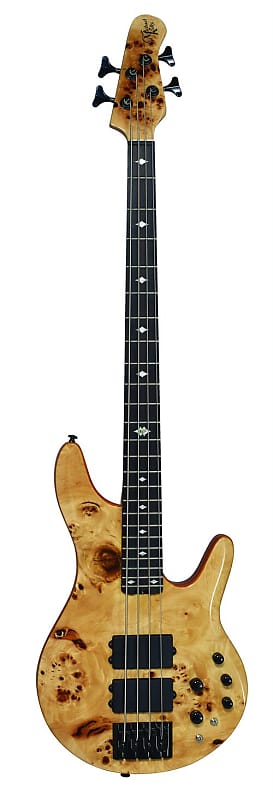 Michael Kelly Guitar Co. Pinnacle 4-String Bass Electric Bass Guitar with Natural Burl Finish image 1