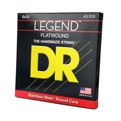 DR Strings Legend Polished Flatwound Stainless Steel Bass Strings: Medium 45-105 image 2