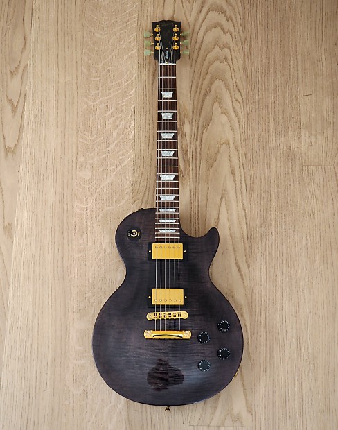 2004 Gibson Les Paul Studio Premium Plus AAA Top Trans Black Gold