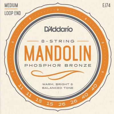 D'Addario Mandolin Strings EJ74 (formerly J74)  Medium  .011-.040 image 1