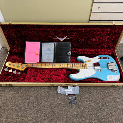 Fender Custom Shop 55 Precision Bass Heavy Relic Daphne Blue 2022 image 3