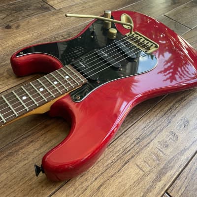 Vintage 1993 Charvel by Jackson CST-070 Super Strat Electric Guitar Active Pickups Transparent Red image 6