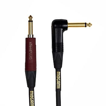 Mogami GOLDINST-S18R Gold Instrument Cable with Neutrik Silent Plug Right Angle – 18 ft image 1