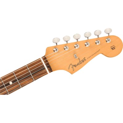 Fender Noventa Stratocaster Electric Guitar, Pau Ferro Fingerboard, Crimson Red Transparent image 13