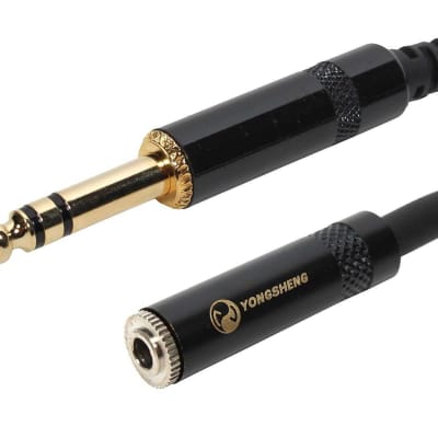 SuperFlex Gold 10ft Stereo Headphone Extension Cables 1/4" TRS to 1/8" image 1