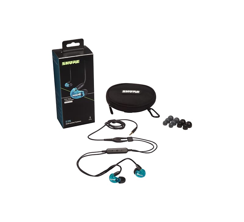 Shure SE215 Earphone Blue w/ Universal 3.5mm Remote + Mic For Apple & Android image 1