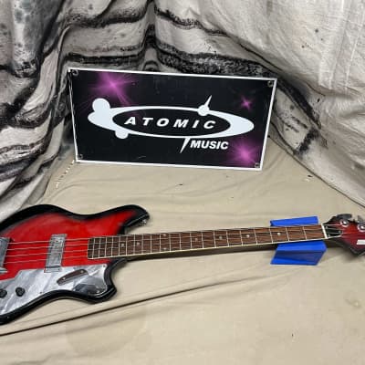 Leban Cyclone 4-String Bass MIJ Made In Japan Vintage Red - To - Black image 1