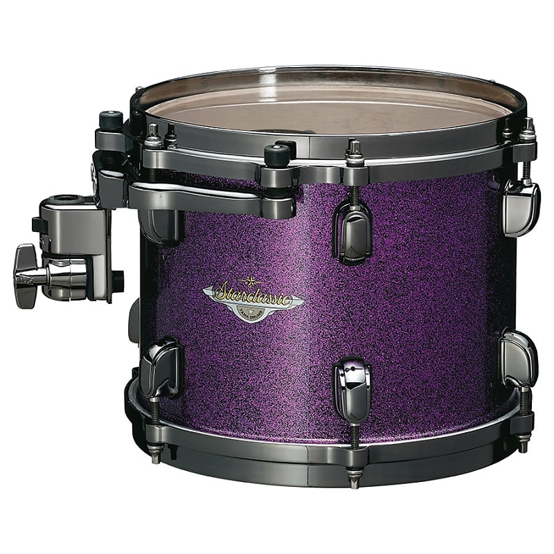 Tama MAT1008BN-DPP Starclassic Maple Lacquer Tom Tom 10'' x 8'' - Deeper Purple/Black Nickel HW image 1