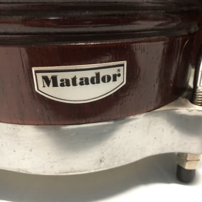 LP Latin Percussion Matador Bongos, Hand Crafted, Dark Wood stain. Includes tuning wrench image 9