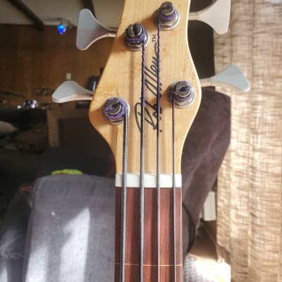 Rob Allen MB-2 Lined Fretless Flametop 2000's - Natural Finish Over Flame Maple Top image 9