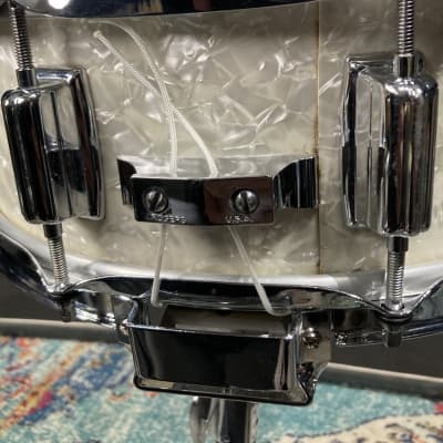 Rogers 14x5" Dyna-Sonic Snare Drum 1960s - White Marine Pearl, Stunning! image 14