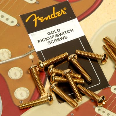 Fender Strat/Tele Pickup/Switch American Series Screws Gold Stratocaster x12, 0994926000 image 2