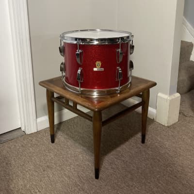Ludwig No. 980 Super Classic Outfit 9x13 / 16x16 / 14x22" Drum Set with Keystone Badges 1967 - Red Sparkle W/ matching Supra-Phonic 400 5x14” snare W/ all original hardware in boxes image 8