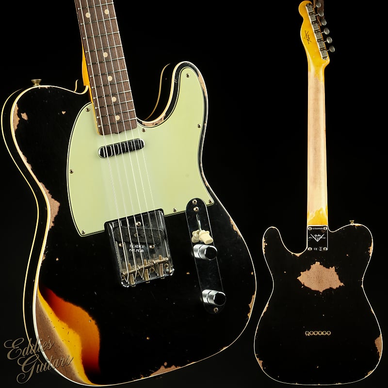 Fender Custom Shop 1960 Telecaster Custom Heavy Relic – Black over Chocolate 3-Color Sunburst image 1