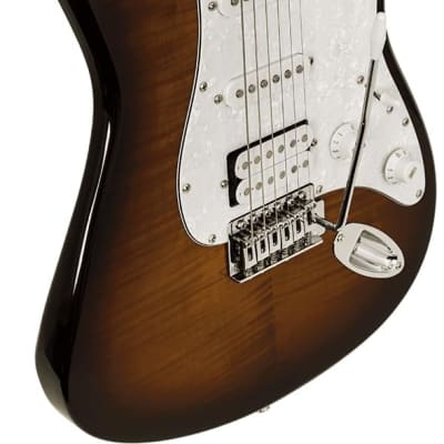 Washburn Sonamaster 6 String Solid-Body Electric Guitar, Right, Sunburst (SDFSB-U) image 2
