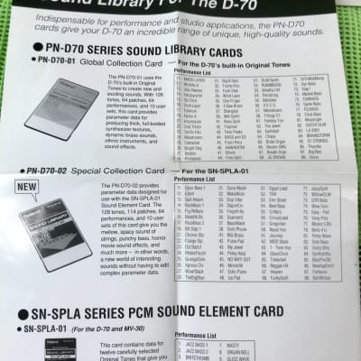 Roland D-70 PN-D70-01 Global Collection Sound Data ROM Card
