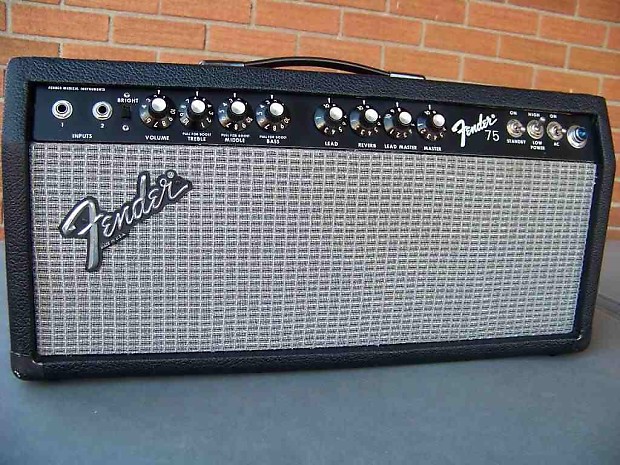 Fender 75 Guitar Tube Amplifier Head Hand Wired Two Channels with Reverb made in USA