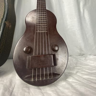 Kiesel Lap steel guitar with case 1940’s - Bakelite brown image 2