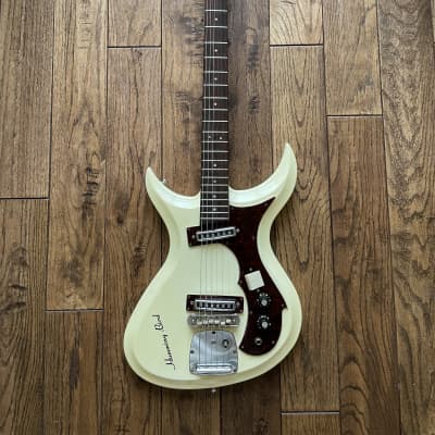Vintage 1960s Tokai Humming Bird 100S Electric Guitar Cream MIJ mosrite image 2