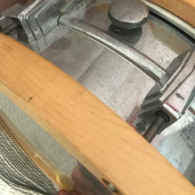 1971 Ludwig No. 400 Supraphonic 5x14" 10-Lug Aluminum Snare Drum with Pointed Blue/Olive Badge 1969 - 1979 - Chrome-Plated OBO image 6