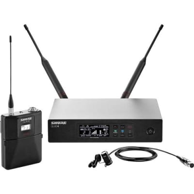 Shure QLXD14/85 Lavalier Wireless Microphone System, G50/470-534MHz, Includes QLXD1 Bodypack Transmitter, QLXD4 Receiver, WL185 Lavalier Condenser Mic image 1