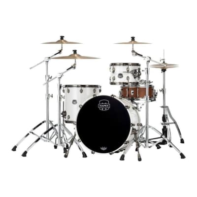 Mapex Saturn Evolution Hybrid Organic Rock 3 Pc Drum Set w/o Snare 22/12/16 Polar White