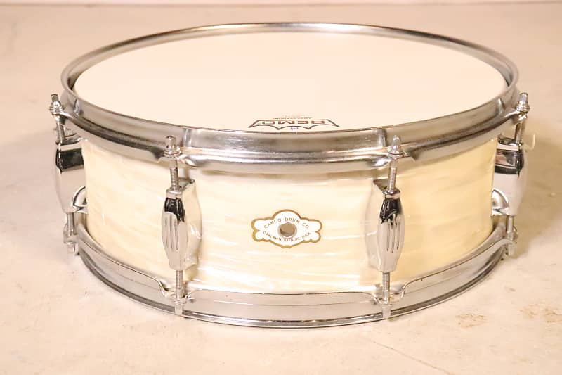 Camco 5x14 Tuxedo Snare Vintage 1960's White Marine Pearl image 1