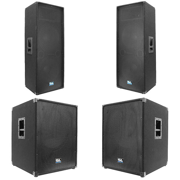 Immagine Seismic Audio SA-155TPKG3 Two 2x15" Passive Speakers/Two 1x18" Passive Subwoofers - 1
