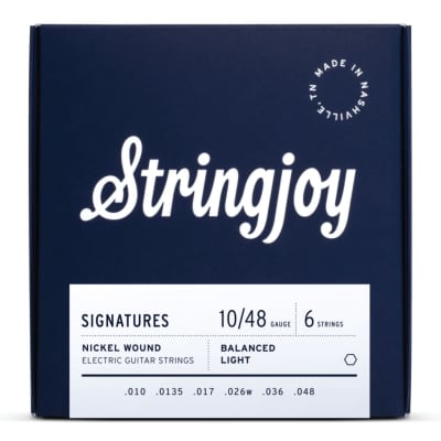 Stringjoy Signatures Nickel Electric Guitar Strings - Balanced Light (.10 - .48)