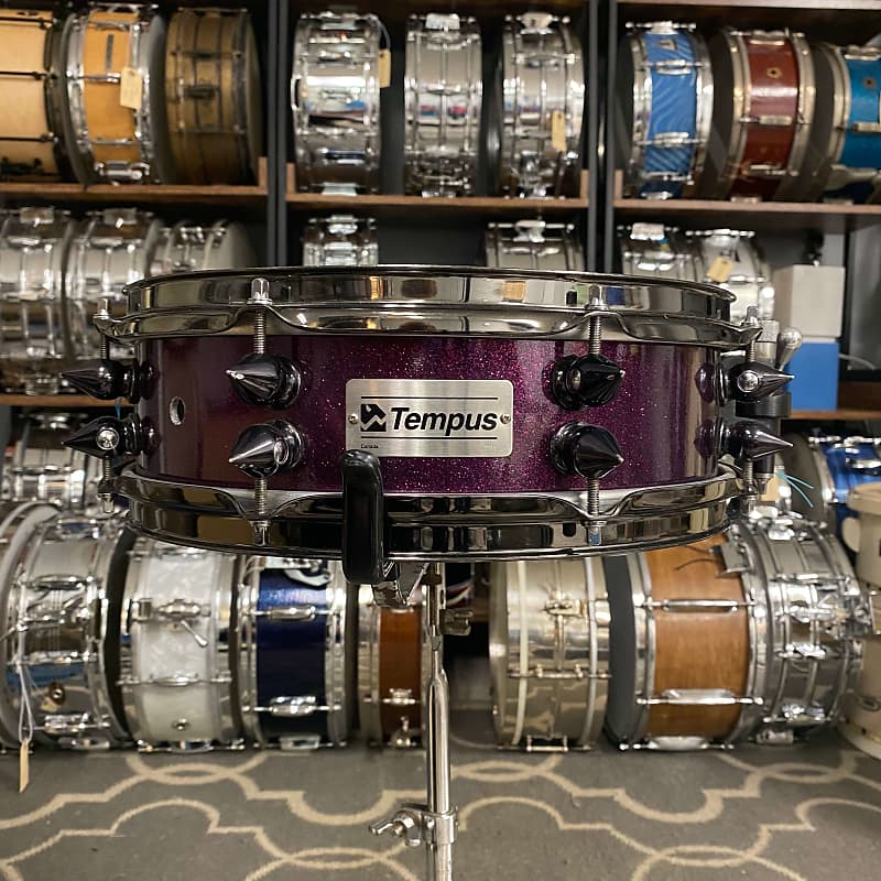 Tempus 4x13" Carbon Fiber Snare Drum Purple Sparkle Reverb