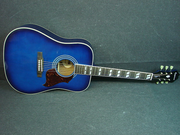 Epiphone Hummingbird Artist Blue Burst Finish Dreadnought