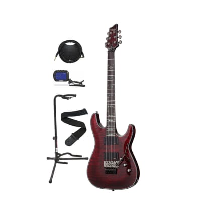 Schecter Hellraiser C-1 FR 6-String Mahogany Electric Guitar (Right-Handed,  Black Cherry) Bundle with Guitar Cable, Clip-On Tuner, Tripod Guitar Stand,  and Guitar Strap | Reverb