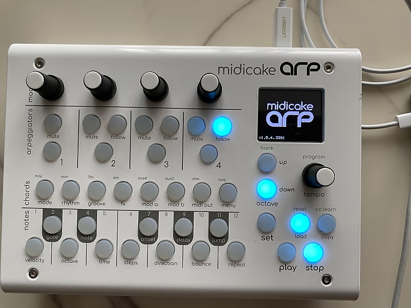 midicake ARP v1.5 MIDIシーケンサー MIDICake Arp 4-Channel MIDI Arpeggiator Now Available in