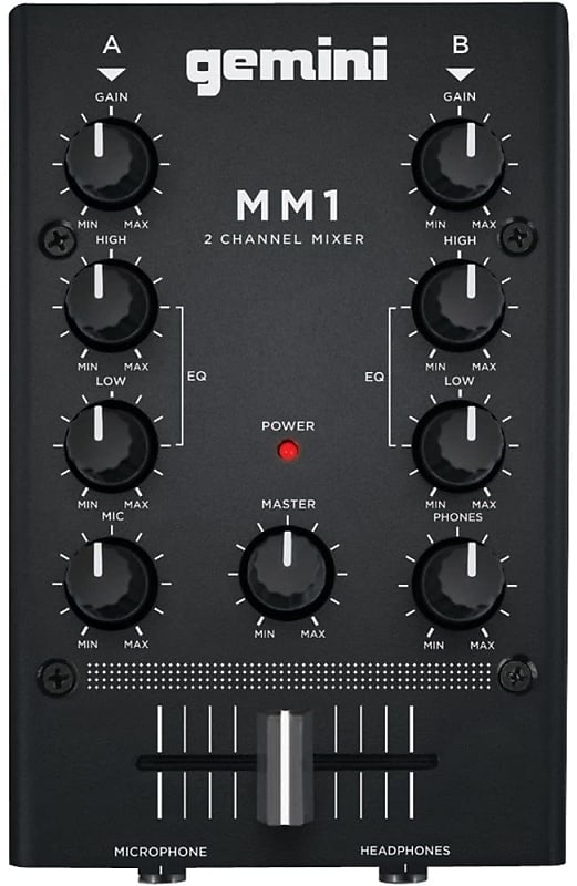 Gemini - MM1 - 2-Channel Analog Mini DJ Mixerk image 1