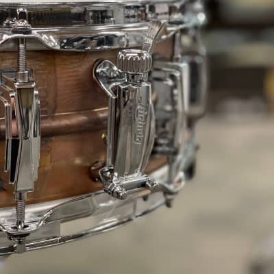 LUDWIG 14X5 COPPERPHONIC SNARE DRUM NATURAL RAW PATINA image 5