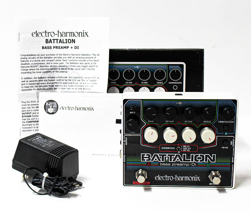Electro-Harmonix Battalion Bass Preamp and DI with Box, Manual 