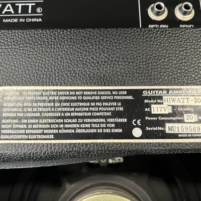 Hiwatt Custom 20 Solid State Guitar Practice Combo Amplifier- Black image 16