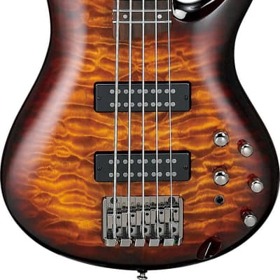 Ibanez SR405EQM SR Standard 5-String Quilted Maple Bass Guitar, Dragon Eye Burst image 1